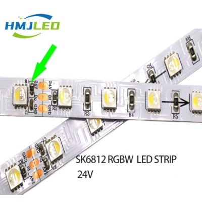 24V SK6812 SMD 5050 RGB 60 Leds  PCB Digital Addressable RGB Led Strip