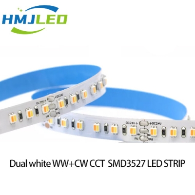 Dualer weißer WW+CW DC24V CCT einstellbarer SMD3527 120leds/m flexibler LED-Streifen