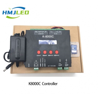  K-8000C sd card 8 output ports pixel led controller for sk6812 apa102c ws2811 dmx512 